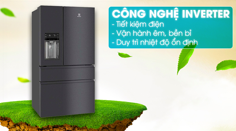 Công nghệ Inverter tiết kiệm điện tối đa - Tủ lạnh Electrolux Inverter 617 lít EHE6879A-B