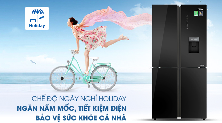 Chức năng Holiday - Tủ lạnh Aqua Inverter 456 lít AQR-IGW525EM GB