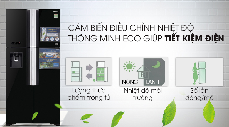 Cảm biến ECO - Tủ lạnh Hitachi Inverter 540 lít R-FW690PGV7 GBK