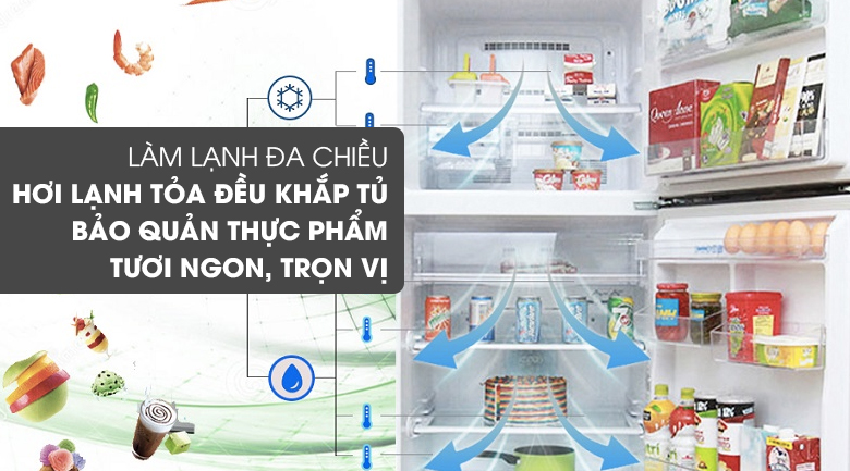 Tính năng làm lạnh đa chiều - Tủ lạnh Mitsubishi Electric Inverter 414 lít MR-V50EH-BRW