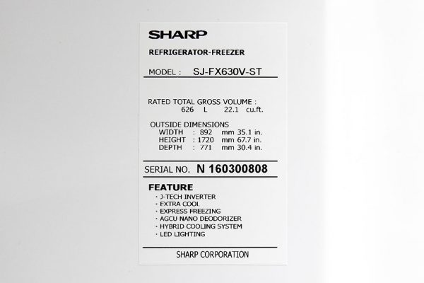 Tu Lanh Sharp Inverter 556 Lit Sj Fx630v St