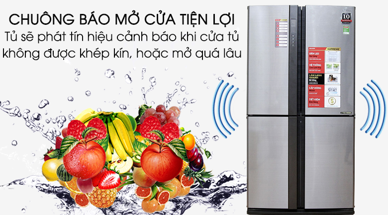 Tủ lạnh Sharp 626 lít SJ-FX630V-ST - Chuông báo mở cửa