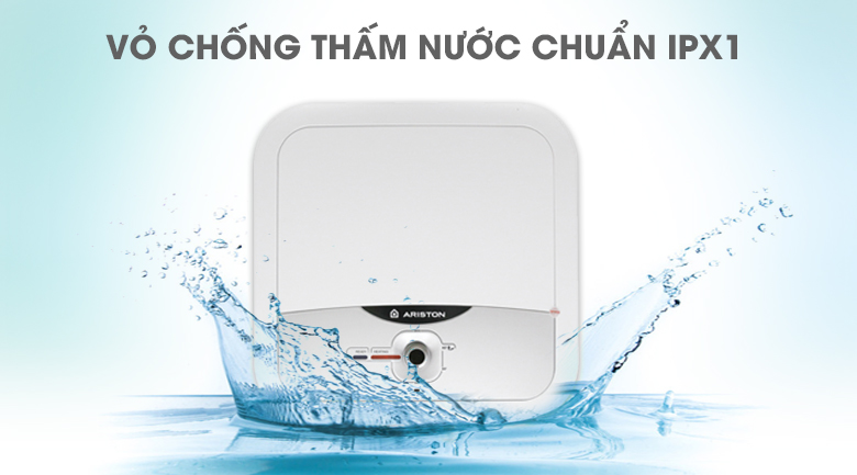 Vỏ chống thấm nước chuẩn IPX1 - Bình nóng lạnh Ariston AN2 RS 15 lít