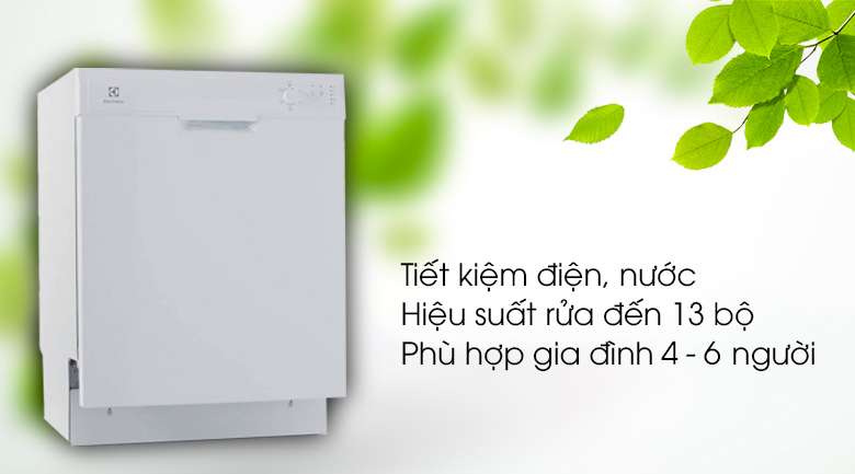 Hiệu suất sử dụng cao nhưng khả năng tiết kiệm điện và nước tốt - Máy rửa bát Electrolux ESF5206LOW 1950W