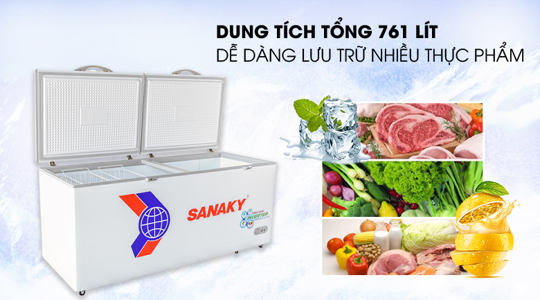 Tủ đông Sanaky Inverter 800 lít VH-8699HY3