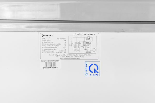 Tu Dong Sanaky Inverter 800 Lit Vh 8699hy3