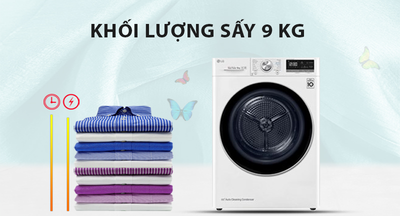 Máy sấy LG 9 Kg DVHP09W