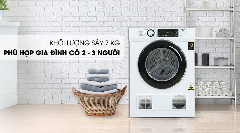 Máy sấy thông hơi Aqua 7 Kg AQH-V700FW