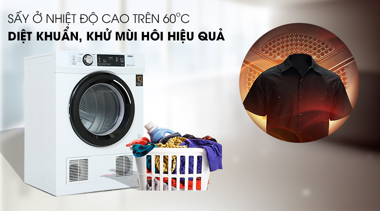 Máy sấy thông hơi Aqua 7 Kg AQH-V700FW