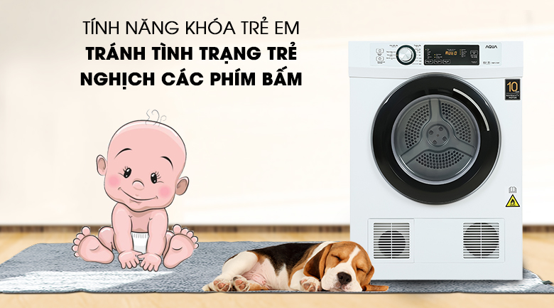 Máy sấy thông hơi Aqua 7 Kg AQH-V700FW