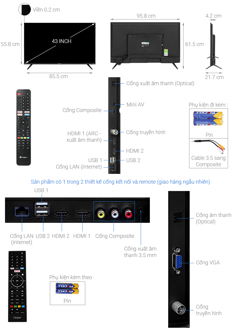 Smart Tivi Casper 43 inch 43FX6200