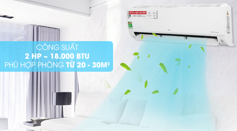 Điều hòa LG Inverter 18000 BTU 1 chiều V18API1 gas R-32