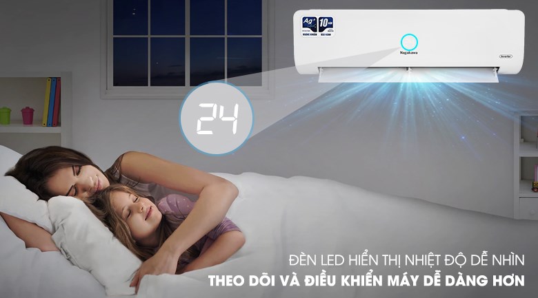 Điều hòa Nagakawa Inverter 9000 BTU 1 chiều NIS-C09R2H12 gas R-32