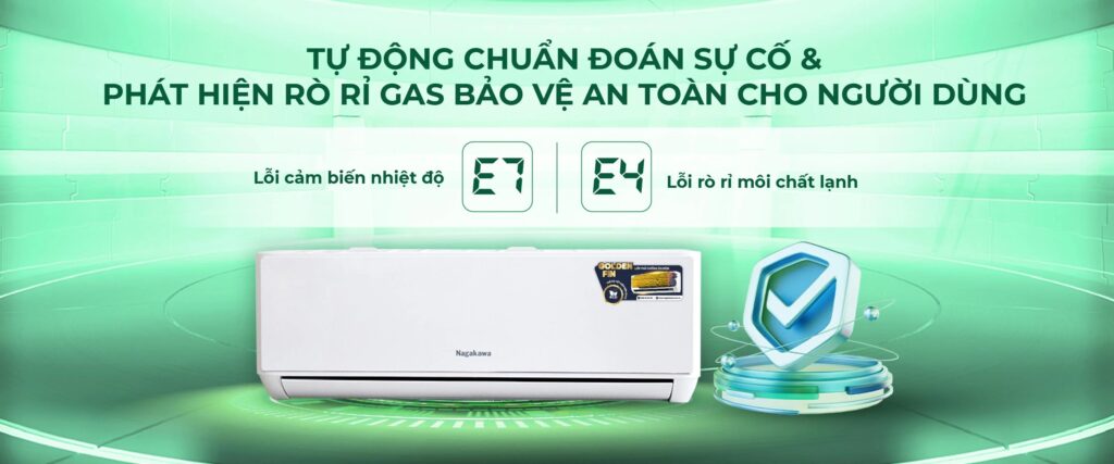 Điều hoà Nagakawa 9000 BTU 1 chiều NS-C09R2T30 gas R-32