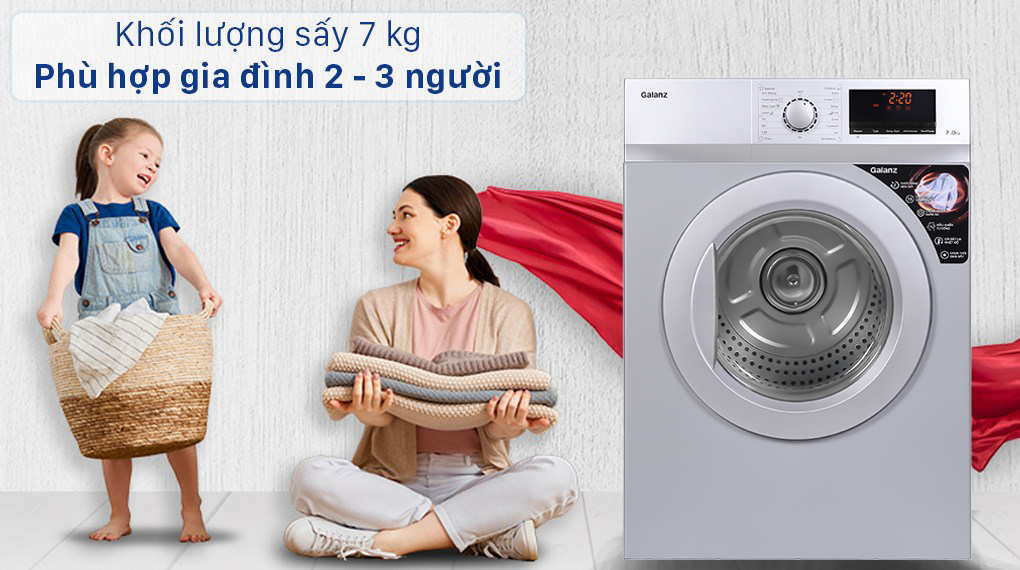 Máy sấy quần áo Galanz DV-70T5C(S), 7 Kg