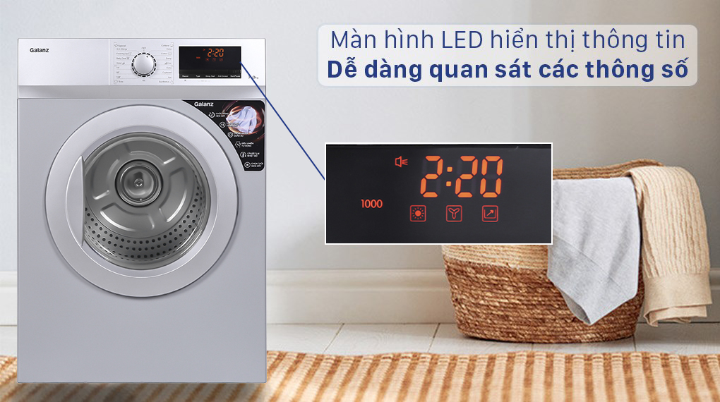 Máy sấy quần áo Galanz DV-70T5C(S), 7 Kg