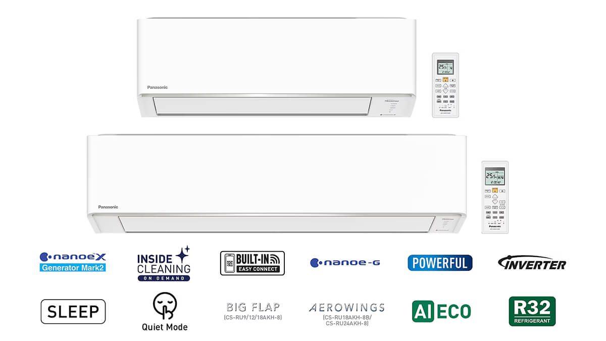 Điều hòa Panasonic 9000 Btu 1 chiều inverter RU9AKH-8